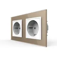 Livolo Wandcontactdoos | Goud/Wit | 2-Voudig Stopcontact | Bekijk hier!