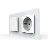 Livolo | Wit | 2+SR | Aan/Uit | Wipschakelaar met wandcontactdoos -