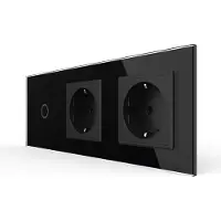 Livolo | Zwart | 1+SR+SR | Dimmer | Schakelaar met dubbele