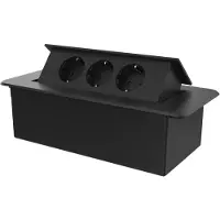 Livolo | Zwart | 3 | Pop-Up Stekkerdoos | Push | Inbouw |