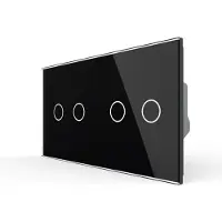 Livolo | Zwart | 2+2 | Zonwering | Schakelaar | Smart Home - Bekijk