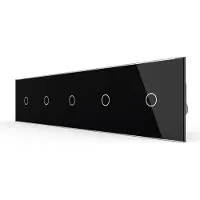 Livolo | Zwart | 1+1+1+1+1 | Dimmer | Wisselschakelaar | Smart Home -