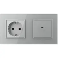 Livolo | Grijs | SR+SR | Wandcontactdoos | USB type C oplader - Bekijk
