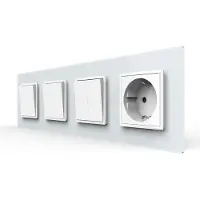Livolo | Wit | 1+1+2+SR | Aan/Uit | Wipschakelaar met wandcontactdoos