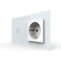 Livolo | Wit | 1+SR | Dimmer | Wisselschakelaar met wandcontactdoos -