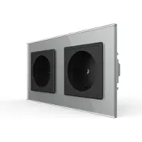 Livolo Wandcontactdoos | Grijs/Zwart | 2-Voudig Stopcontact | Bekijk hier!