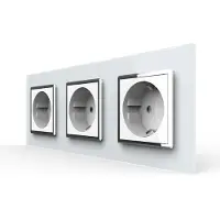 Livolo Wandcontactdoos | Wit | 3-Voudige Stopcontact | Chrome frame |
