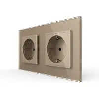 Livolo Wandcontactdoos | Goud | 2 Stopcontacten | Bekijk hier! | .nl