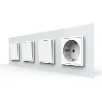 Livolo | Wit | 1+1+1+SR | Aan/Uit | Wipschakelaar met wandcontactdoos