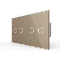 Livolo | Goud | 2+2 | Aan/Uit | Wisselschakelaar | Smart Home - Bekijk