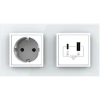 Livolo | Wit | SR+SR | Wandcontactdoos | USB + USB type C oplader -