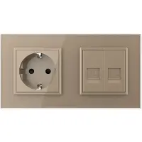 Livolo | Goud | SR+SR | Wandcontactdoos | Netwerk | Netwerk - Bekijk