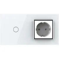 Livolo Schakelaar | Wandcontactdoos | | Wit/Chrome | 1+SR | Aan/Uit