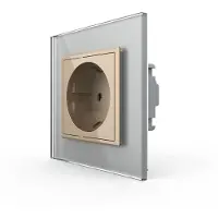 Livolo Wandcontactdoos | Grijs/Goud | Stopcontact | Bekijk hier! | .nl