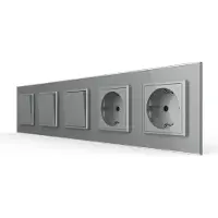 Livolo | Grijs | 1+1+2+SR+SR | Aan/Uit | Wipschakelaar dubbele