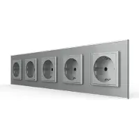 Livolo Wandcontactdoos | Grijs | 5-voudige Stopcontact | Bekijk hier |