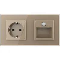 Livolo Wandverlichting | Wandcontactdoos | Goud | Beweging en nacht sensor