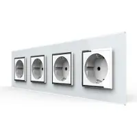 Livolo Wandcontactdoos | Wit | 4-voudige Stopcontact | Chome frame |
