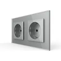 Livolo Wandcontactdoos | Grijs | 2 Stopcontacten | Bekijk hier! | .nl
