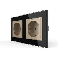 Livolo | Zwart/Goud | SR+SR | Wandcontactdoos - Bekijk hier!