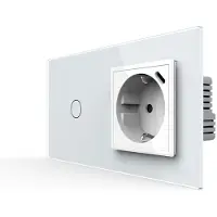 Livolo | Wit | 1+SR | Aan/Uit | Schakelaar met wandcontactdoos + USB-C