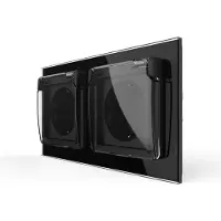 Livolo Wandcontactdoos met klapdeksel | Zwart | 2-Voudige Stopcontact | IP44