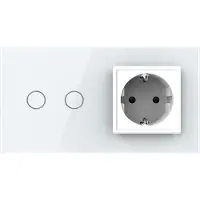 Livolo Schakelaar | Wandcontactdoos | | Wit | 2+SR | Aan/Uit
