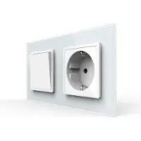 Livolo | Wit | 1+SR | Aan/Uit | Wipschakelaar met wandcontactdoos -