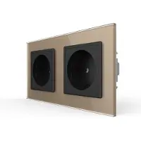 Livolo Wandcontactdoos | Goud/Zwart | 2-Voudig stopcontact | Bekijk hier!