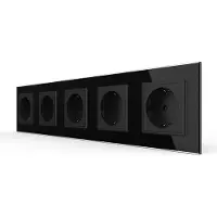 Livolo Wandcontactdoos | Zwart | 5-voudige Stopcontact | Bekijk hier |