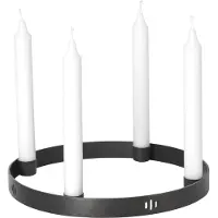 Ferm Living Circle Candle Holder Black Brass Small - Adventskaarsen & Kandelaars Messing Matte Black - 5757
