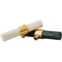 Klong Baton Damper Handle Marble - Knoppen en deurgrepen Messing Green - 30102G
