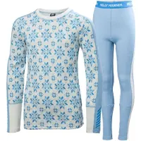 Helly Hansen Baselayerset Junior Graphic Lifa Merino Bright Blue-Maat 164