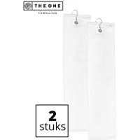 The One Towelling Golfhanddoeken - Sporthanddoek - Voordeelverpakking - Terry Velours - 100% Gekamd Katoen - Met metaal oog en karabijnhaak - 40 x 50 - Wit - 2 Stuks