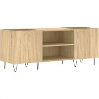 vidaXL Platenkast 121x38x48 cm bewerkt hout sonoma eikenkleurig