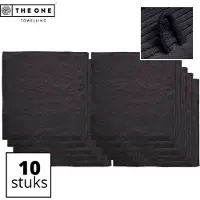 The One Towelling Classic Gastendoeken - 30 x 30 cm - 10 Stuks - Voordeelverpakking - Hoge vochtopname - 100% Zacht katoen - Antraciet