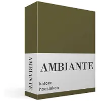 Ambiante Katoen - Hoeslaken - 80x200 - Olijfgroen
