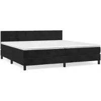 vidaXL Boxspring met matras fluweel zwart 200x200 cm