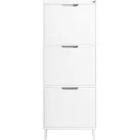 SoBuy Schoenenkast FSR151-H-W, 3 Kleppen, Wit