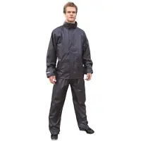 Result Regenkleding plus size zwarte regenbroek en regenjas voor volwassenen - Regenpakken