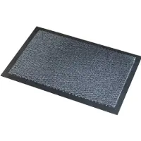 Wicotex Deurmat/schoonloopmat Faro zwart grijs 60 x 80 cm - Deurmatten