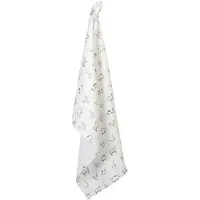 Clayre & Eef Theedoek 50*70 cm Groen Wit Katoen Boerderij Dieren Keukenhanddoek Keukendoek Vaatdoek Groen