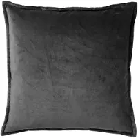 Dutch decor - CAITH - Sierkussen 50x50 cm - 100% katoen velvet - Charcoal Gray - antraciet
