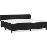 vidaXL Boxspring met matras fluweel zwart 200x200 cm