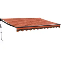 vidaXL Luifel automatisch uitschuifbaar 3,5x2,5 m oranje en bruin
