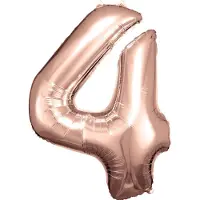 Amscan Folieballon Cijfer 4 Junior 66 X 88 Cm Roségoud