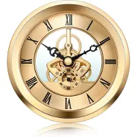 GWS Insteek Quartz Los uurwerk - Gouden rand uurwerk – Skeleton Klok uurwerk 103mm – Los compleet uurwerk vervangen rond