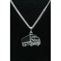 MOOYE ® - Collectie Zilveren Vrachtwagen ketting hanger