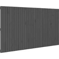 vidaXL Hoofdbord wandmontage 204x3x110 cm massief grenenhout grijs