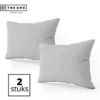 The One Towelling The One Bedding Kussenslopen set - 60 x 70 cm - 2 Stuks - Beddengoed - Katoen/Satijn - Lichtgrijs
